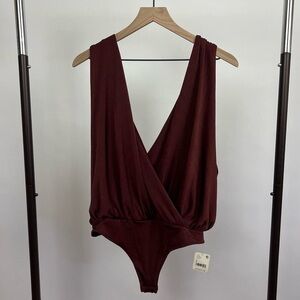 Free people tank bodysuit in nutmeg